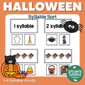 Halloween Clap and Count Syllable Sort