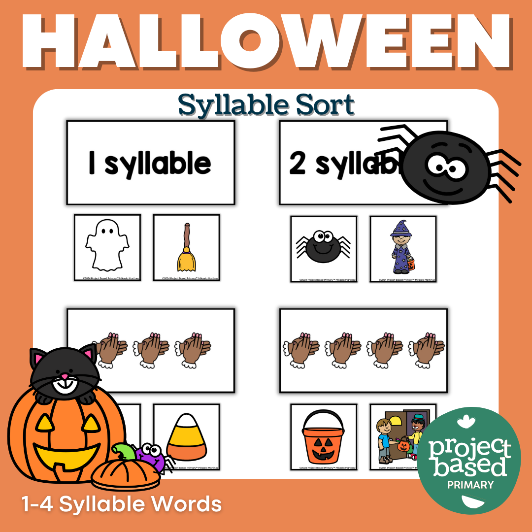 Halloween Clap and Count Syllable Sort