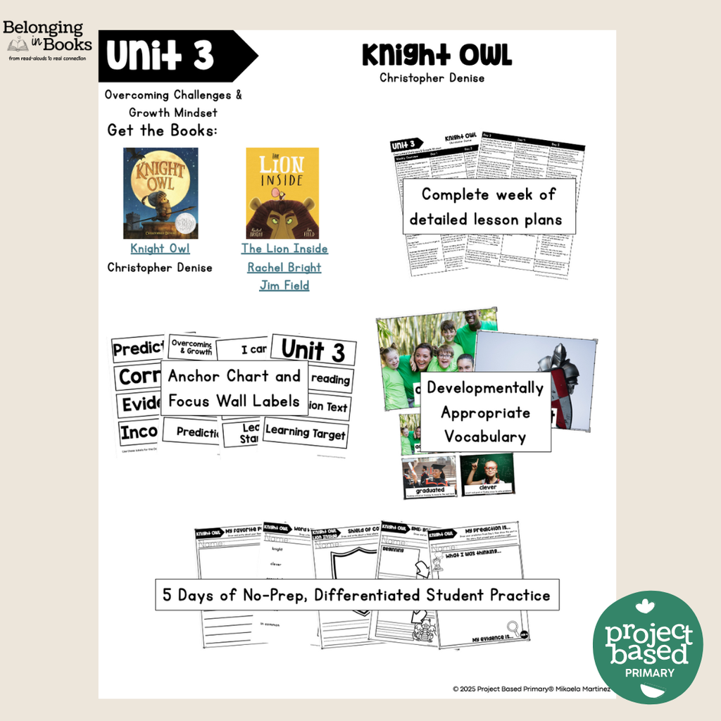Knight Owl Belonging in Books™ Reading Comprehension Week-Long Unit