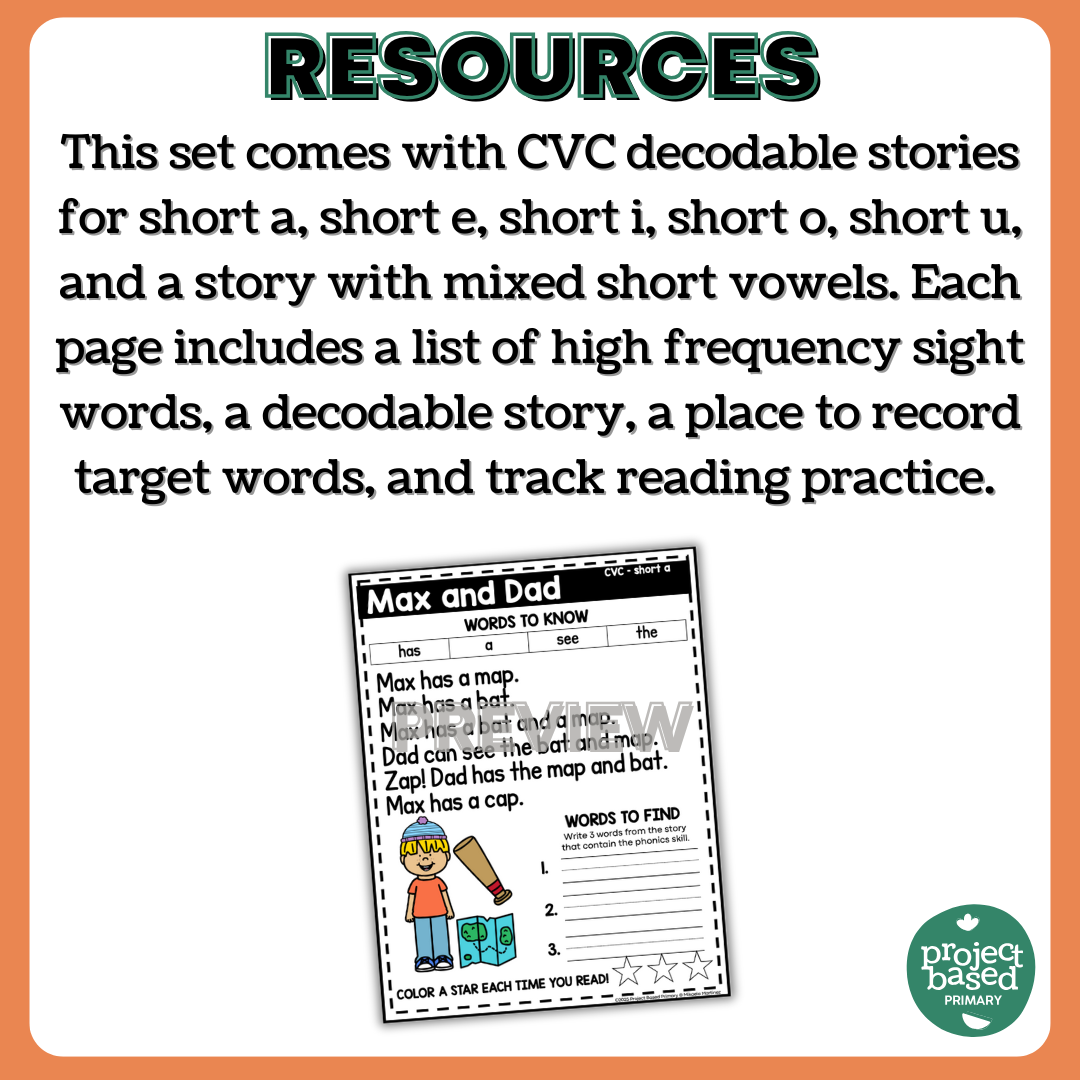 CVC Decodable Stories