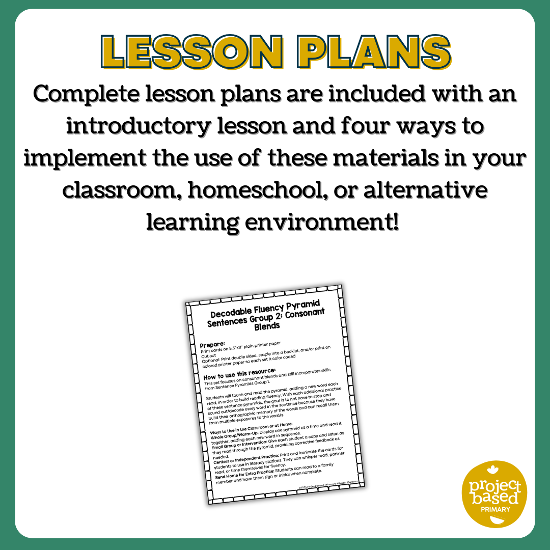 Decodable Sentence Fluency Pyramids Set 2 Consonant Blends