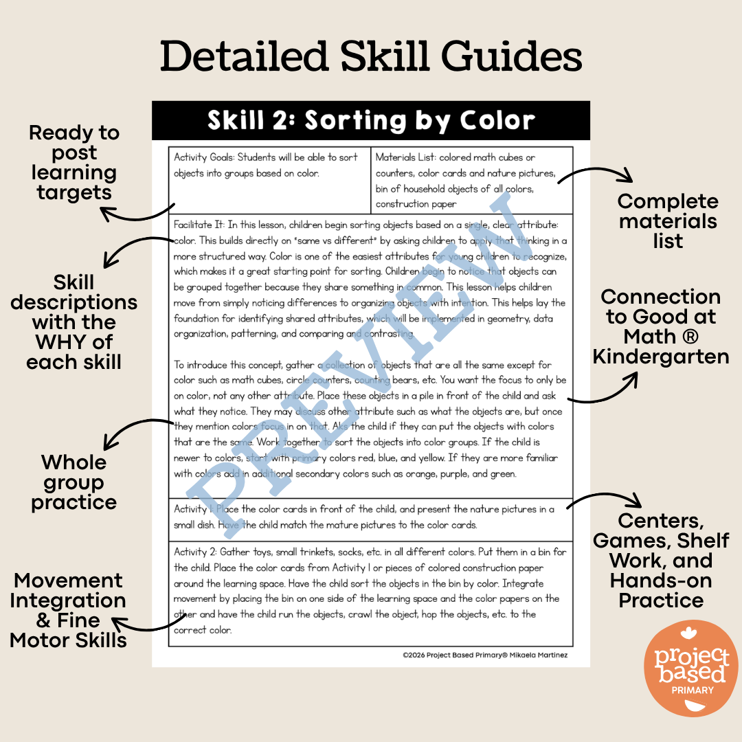 Good at Math® Foundations Unit 2: Sorting & Classification