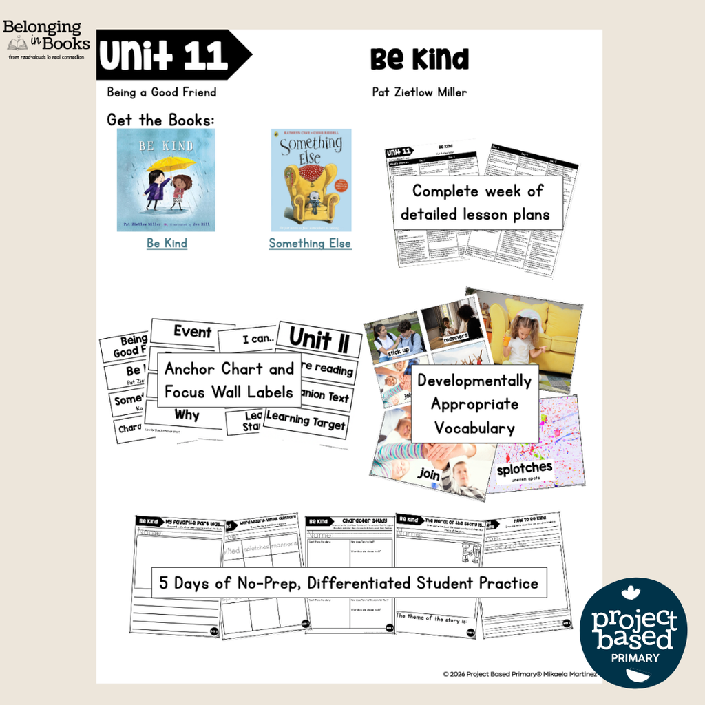 Be Kind Belonging in Books™ Reading Comprehension Week-Long Unit
