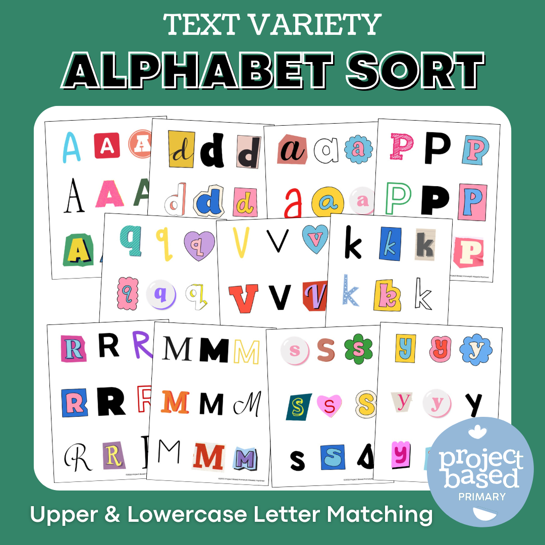 Text Variety Alphabet Sort Letter Recognition – Project Based Primary