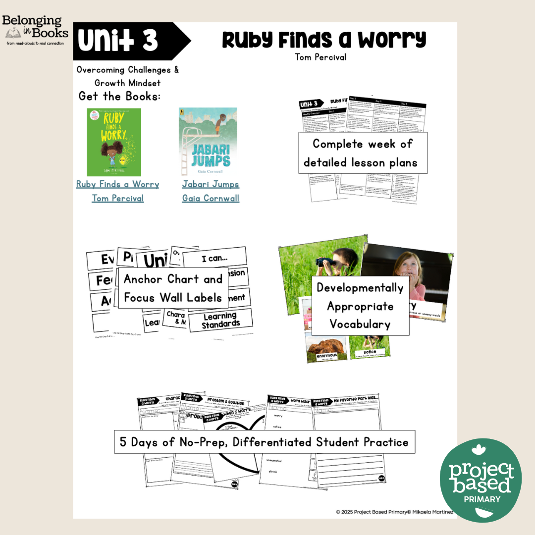 Ruby Finds a Worry Belonging in Books™ Reading Comprehension Week-Long Unit
