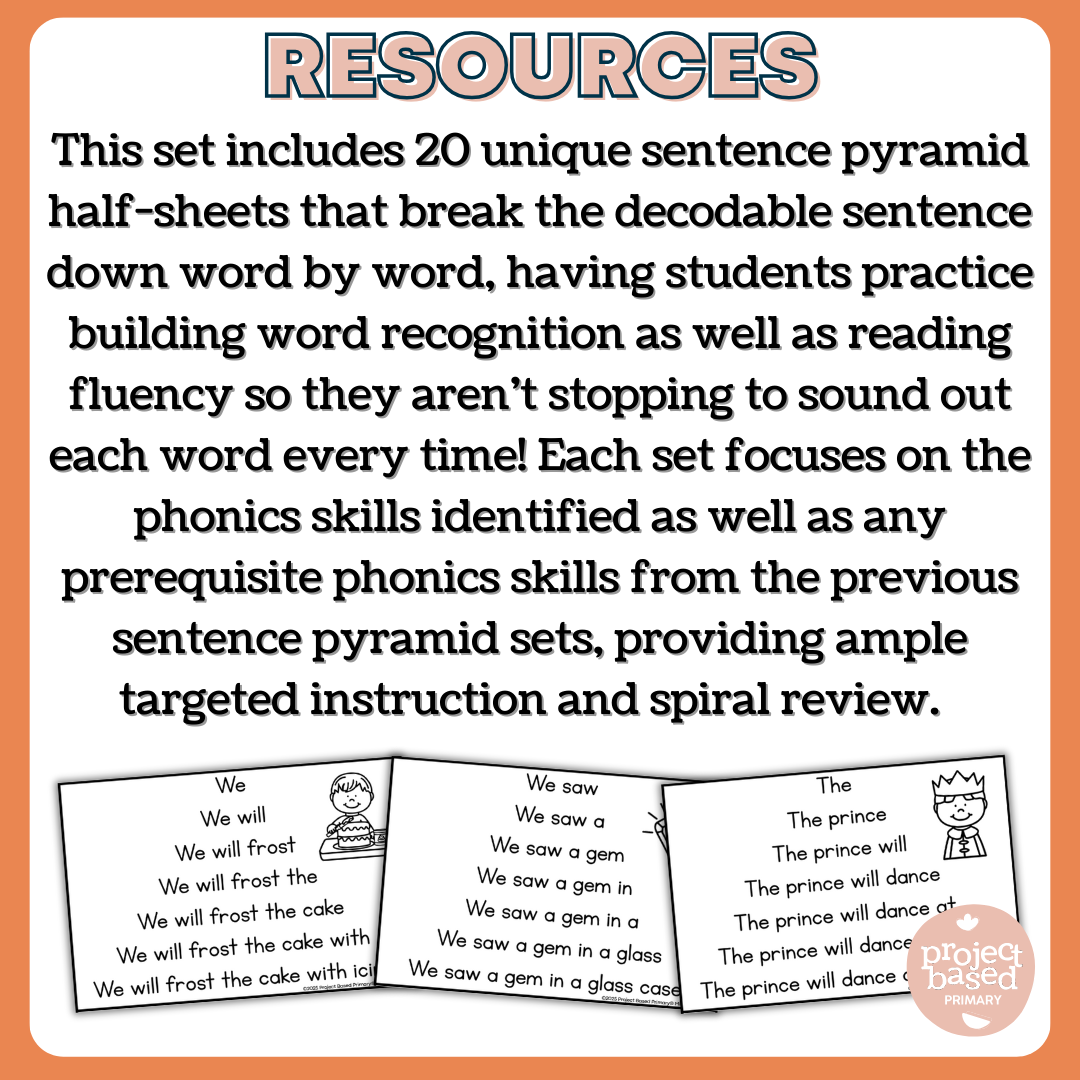 Decodable Sentence Fluency Pyramids Set 21 Hard and Soft C and G