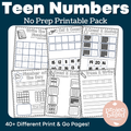 Teen Numbers No Prep Printables Pack