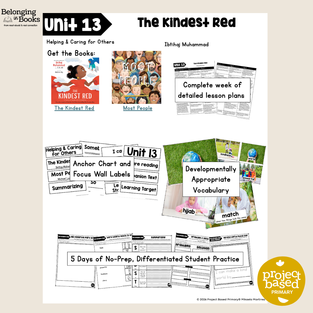 The Kindest Red Belonging in Books™ Reading Comprehension Week-Long Unit