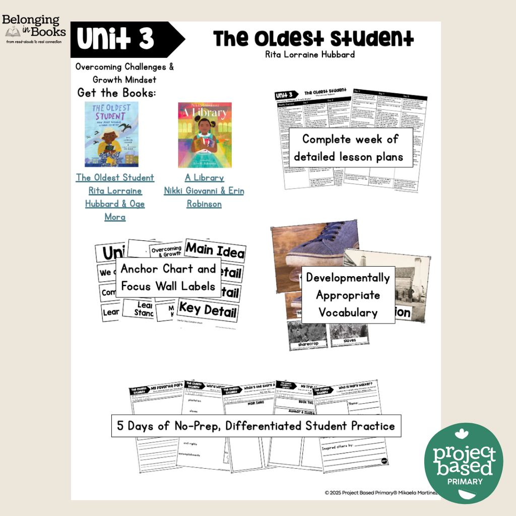 The Oldest Student Belonging in Books™ Reading Comprehension Week-Long Unit