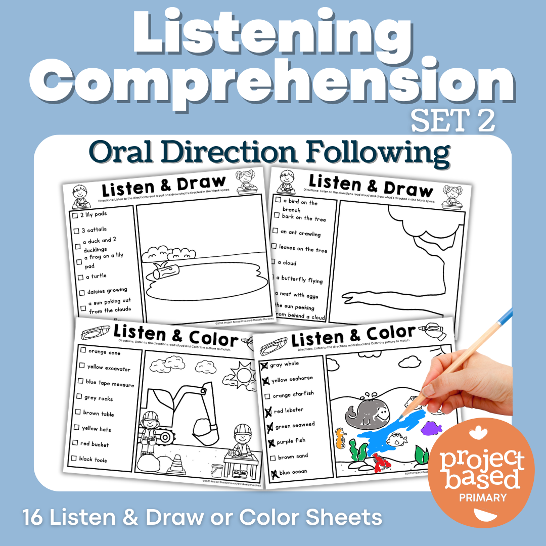 Listening Comprehension Directed Coloring and Drawing SET 2