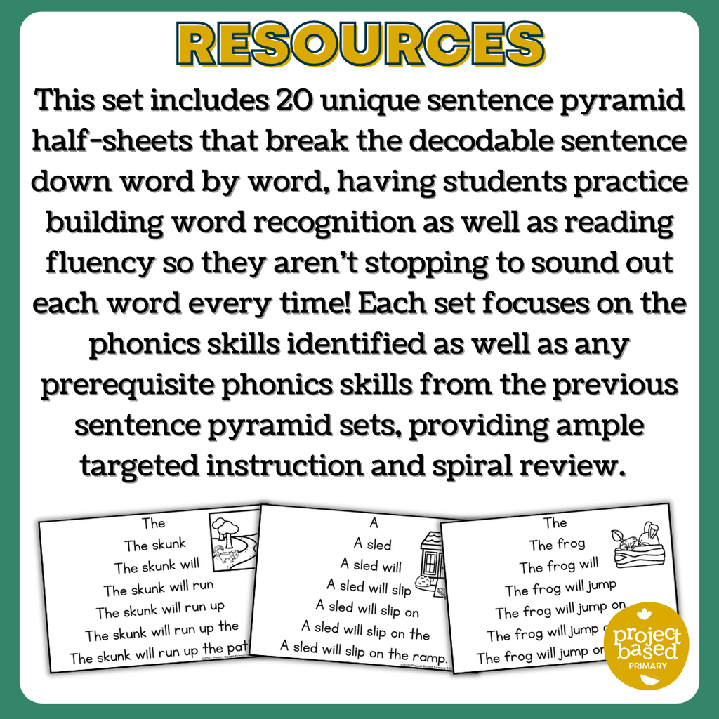 Decodable Sentence Fluency Pyramids Set 2 Consonant Blends