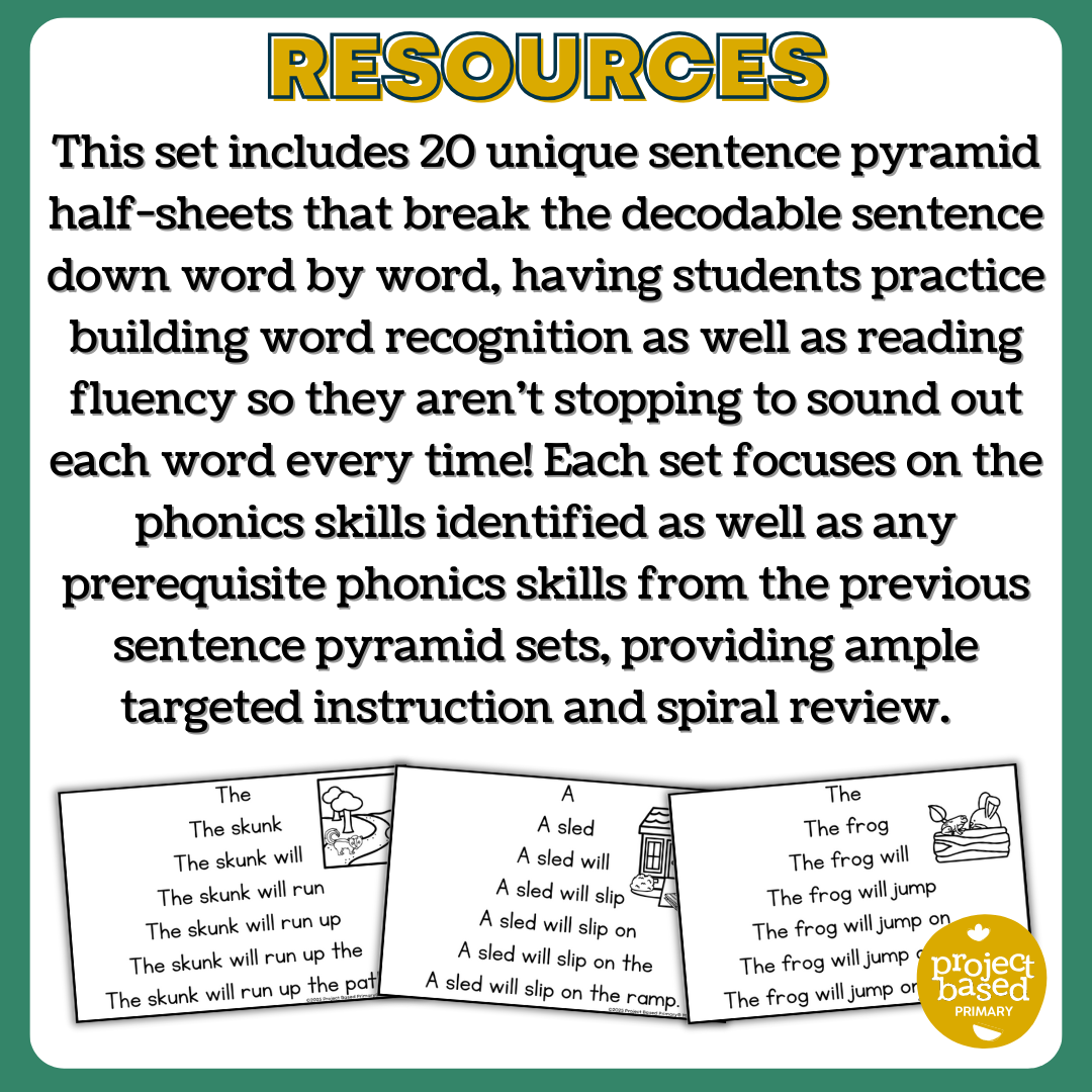 Decodable Sentence Fluency Pyramids Set 2 Consonant Blends