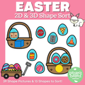 Easter 2D and 3D Shape Sort