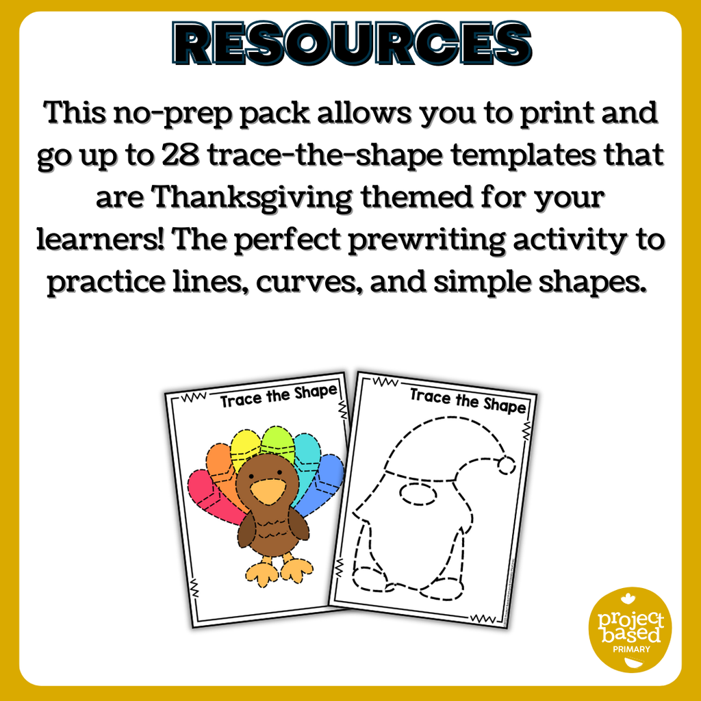 Thanksgiving Trace the Shape No Prep Pack