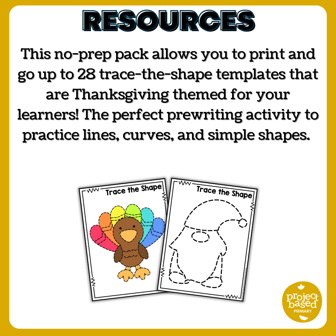 Thanksgiving Trace the Shape No Prep Pack