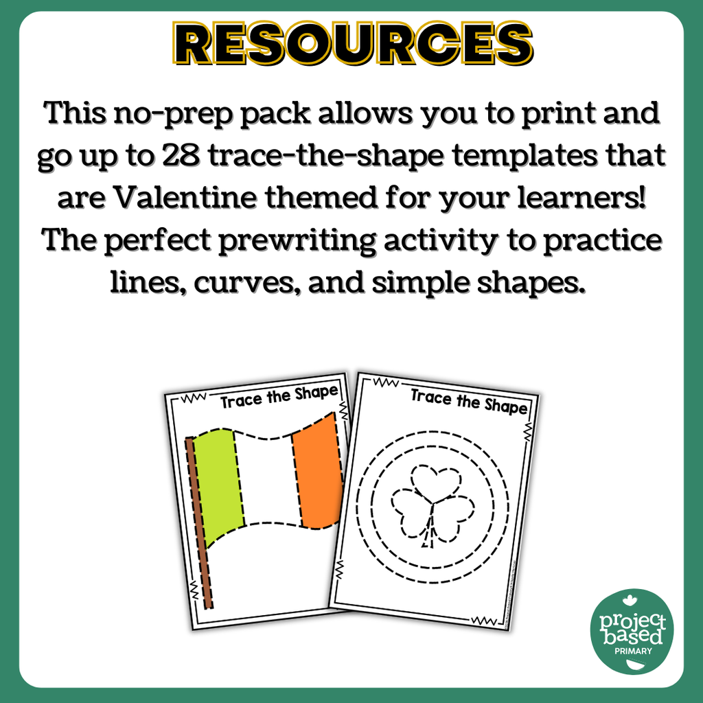 St. Patrick's Day Trace the Shape No Prep Pack