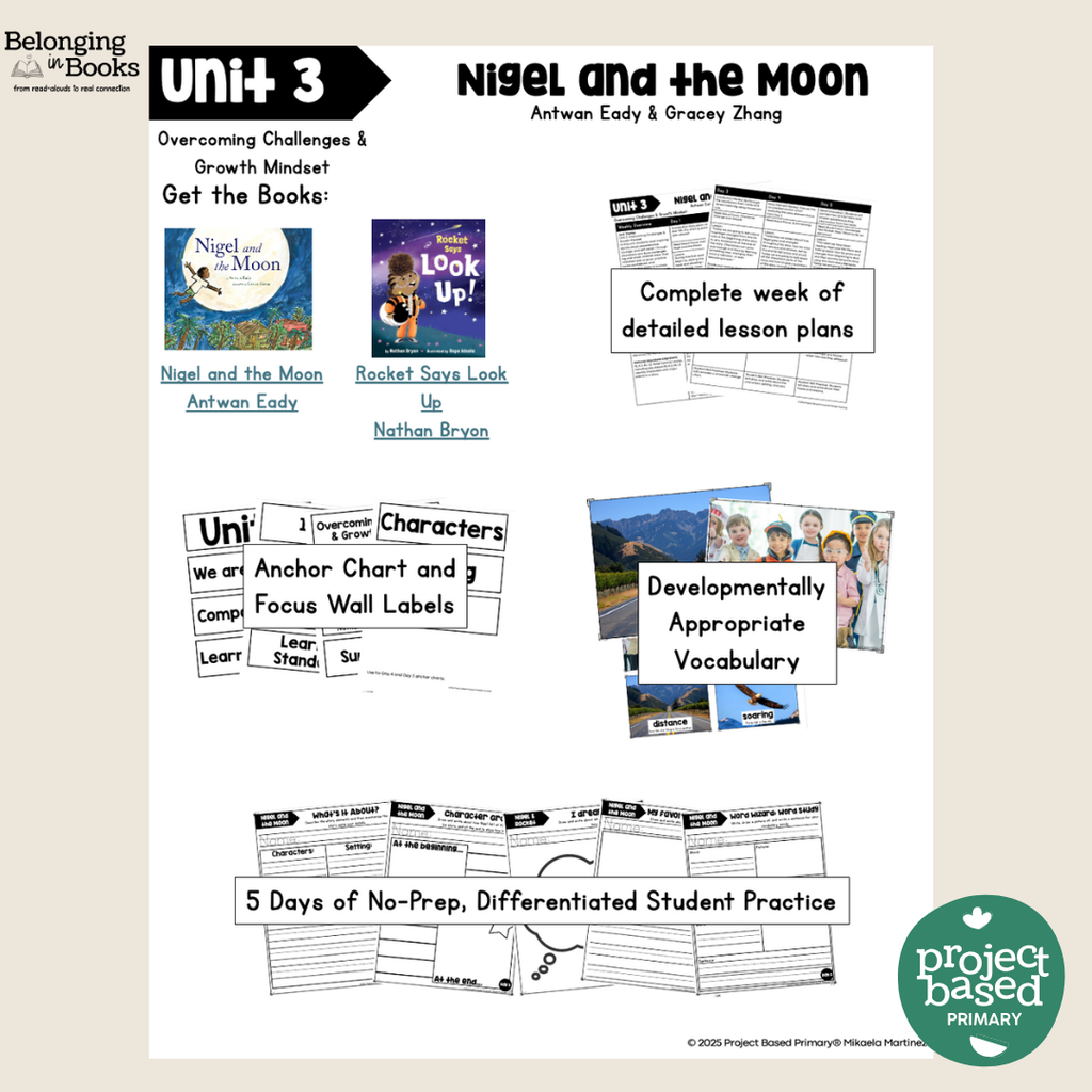 Nigel and the Moon Belonging in Books™ Reading Comprehension Week-Long Unit