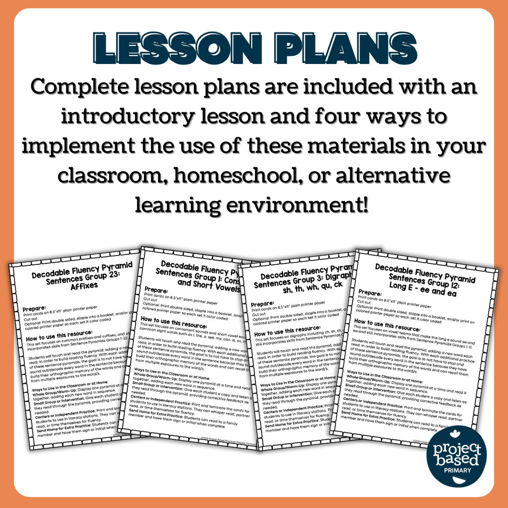 Sentence Pyramids Decodable Fluency BUNDLE