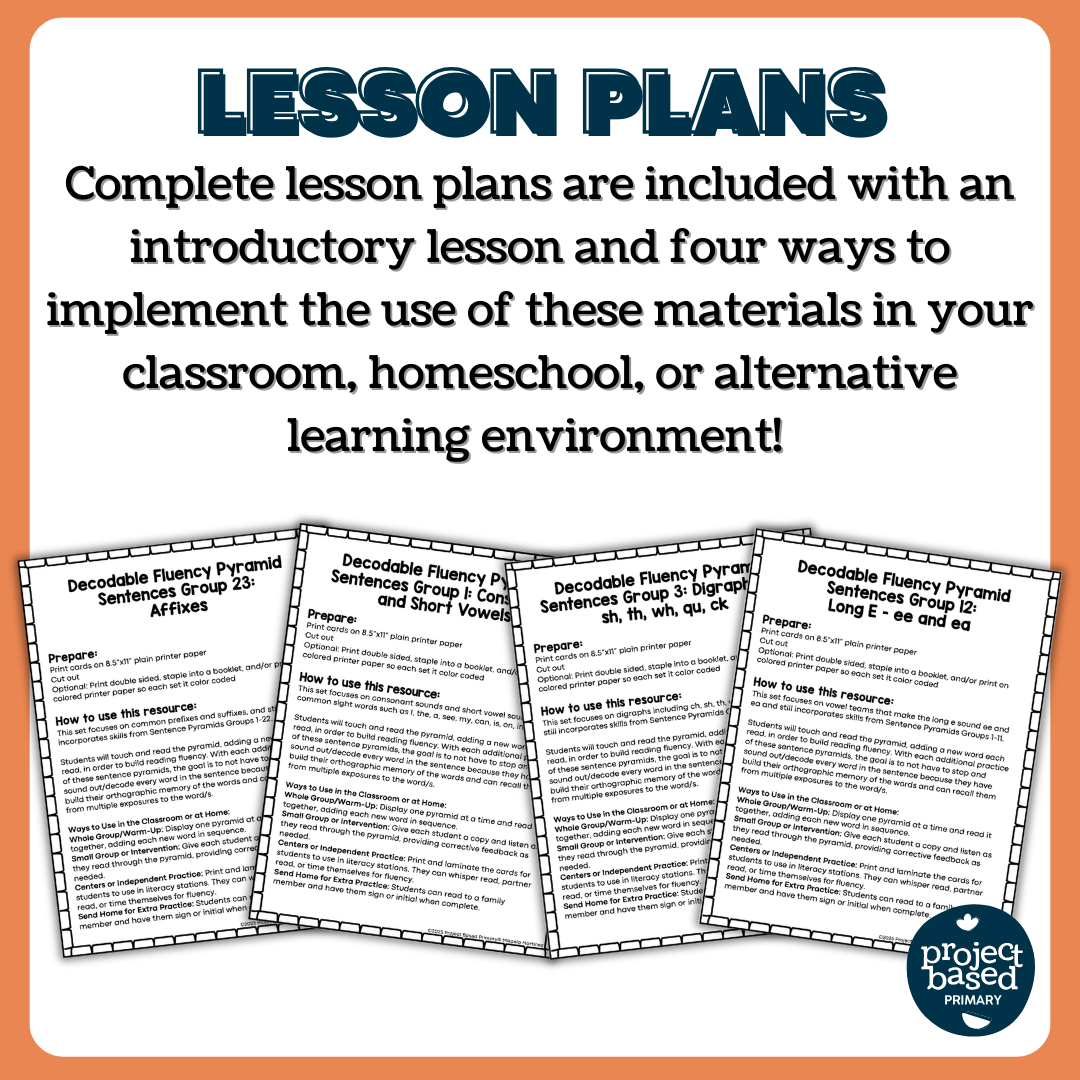 Sentence Pyramids Decodable Fluency BUNDLE