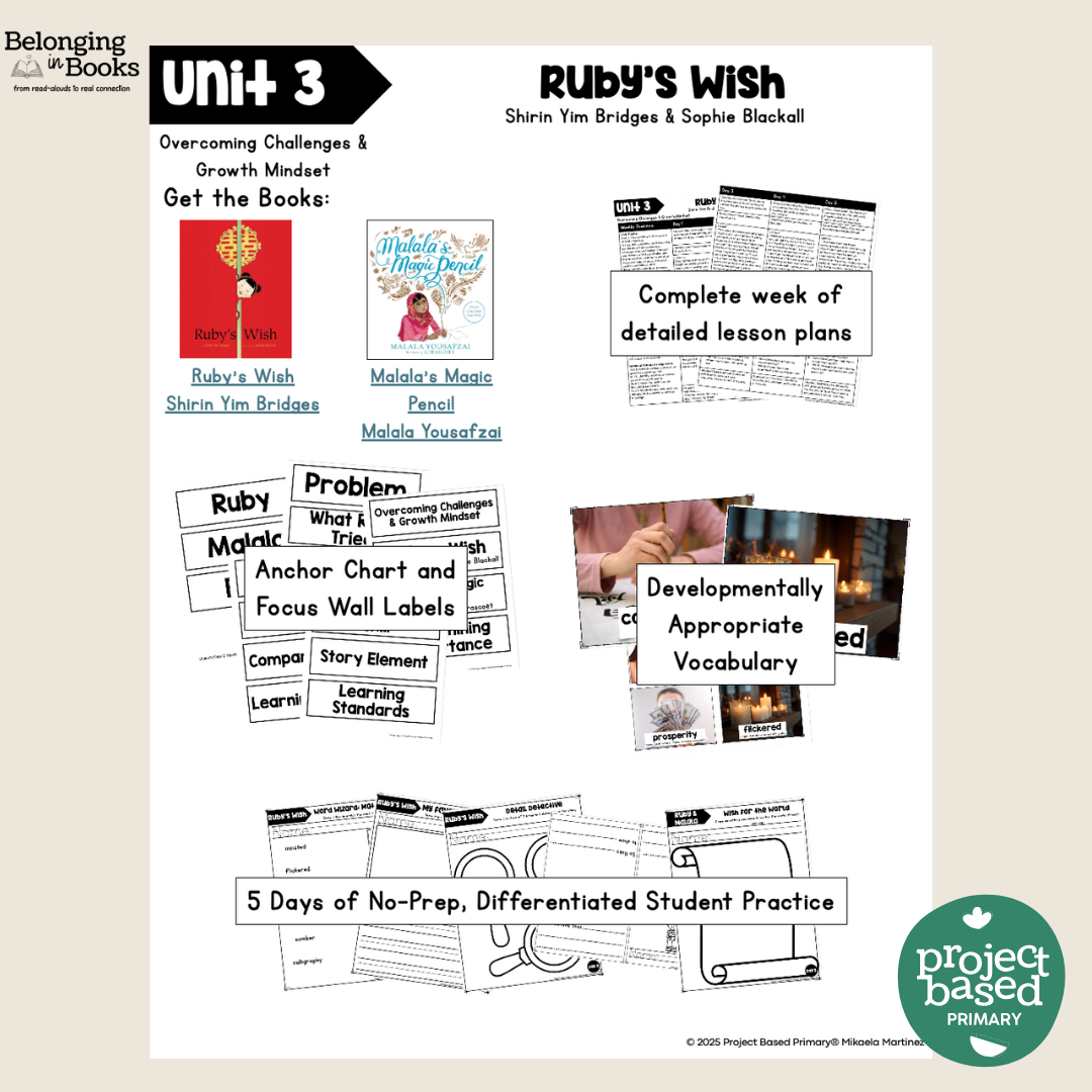 Ruby's Wish Belonging in Books™ Reading Comprehension Week-Long Unit