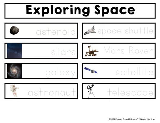 Space Write the Room Scavenger Hunt