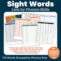 Sight Words Lists by Phonics Skill