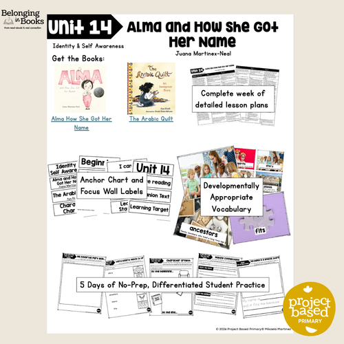 Alma and How She Got Her Name Belonging in Books™ Reading Comprehension Week-Long Unit