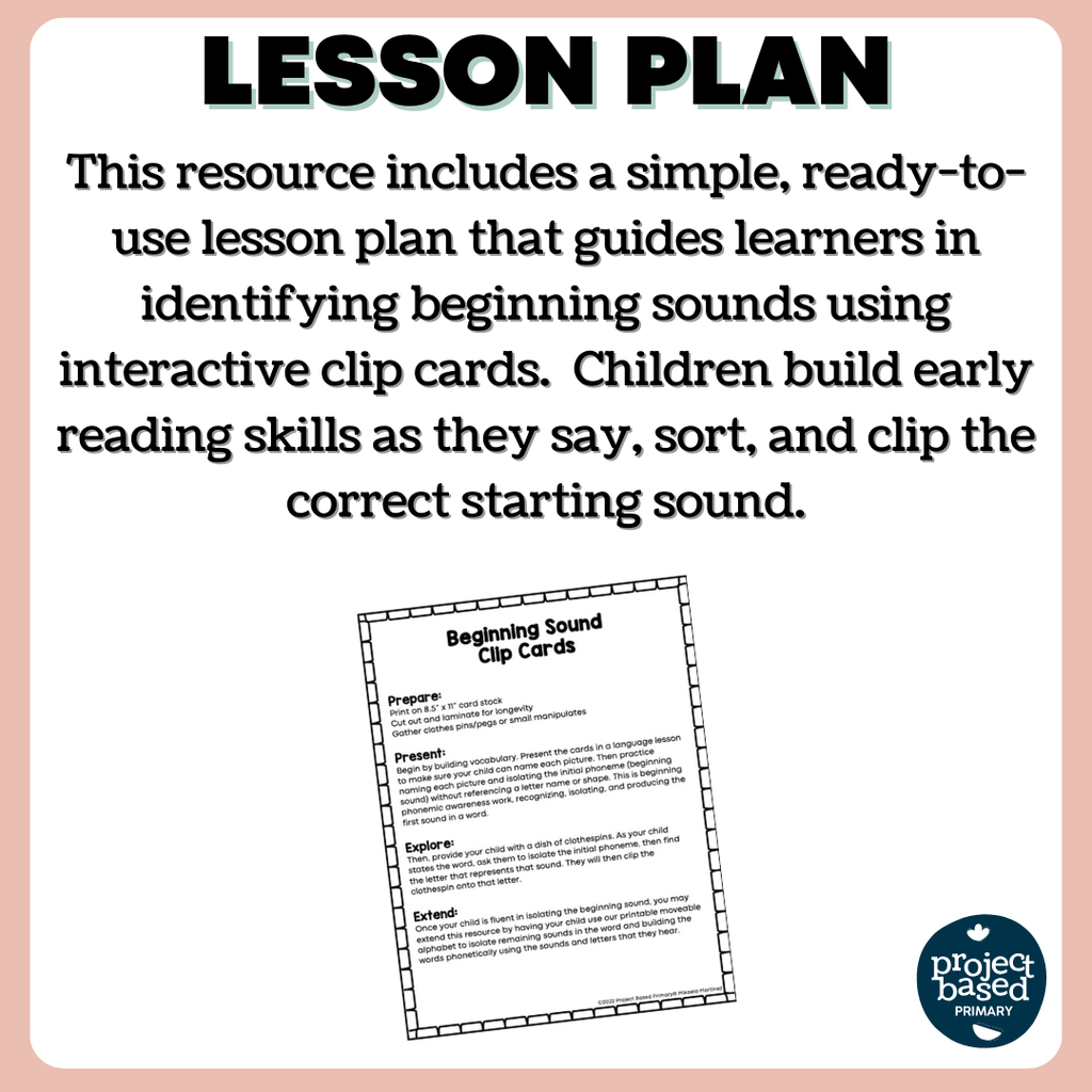 Beginning Sound Clip Cards