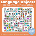 Language Object Tiles Montessori Miniature Objects