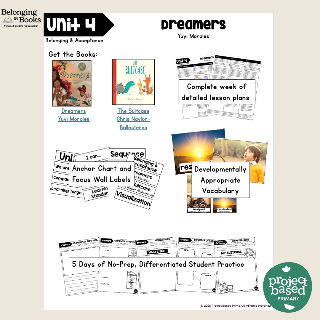 Dreamers Belonging in Books™ Reading Comprehension Week-Long Unit