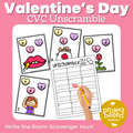 Valentine's Day CVC Scramble Write the Room