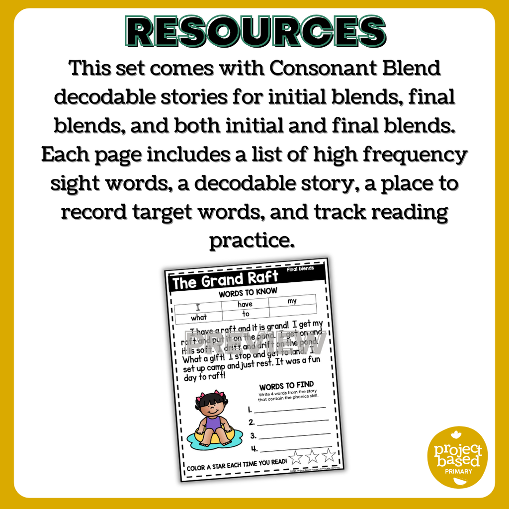 Consonant Blends Decodable Stories
