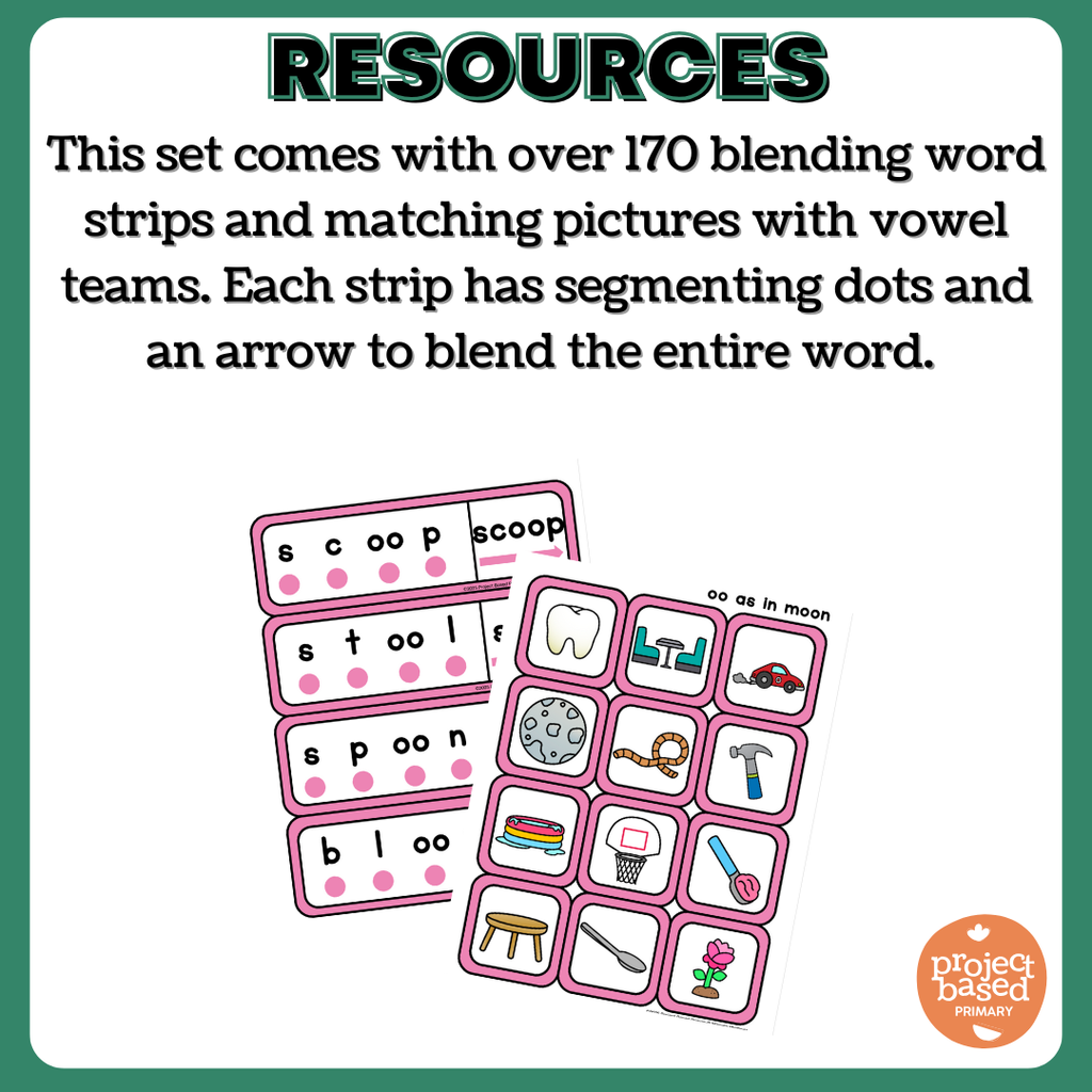 Vowel Teams Blending Decode and Match Strips