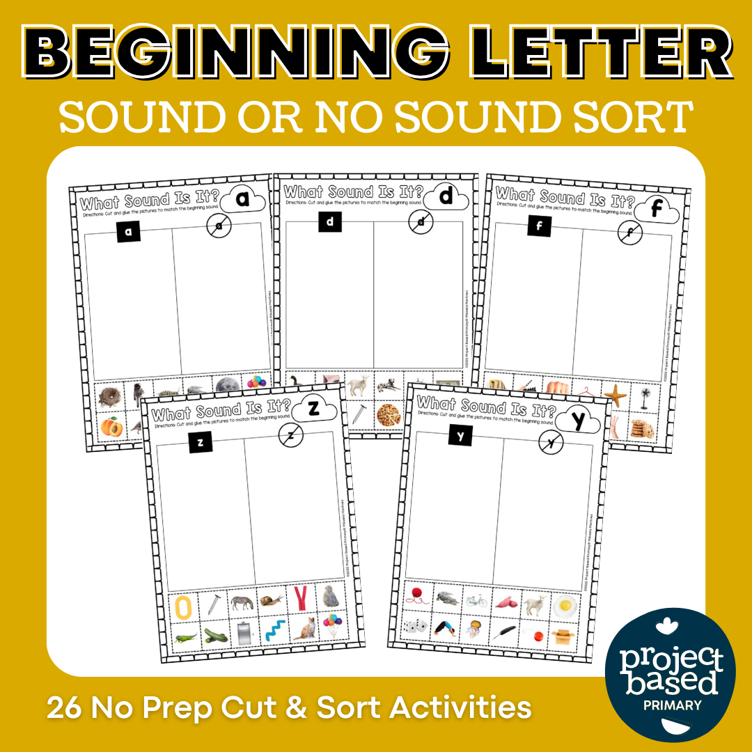 No Prep Beginning Letter Sound or No Sound Sort