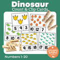 Dinosaur Count and Clip Cards