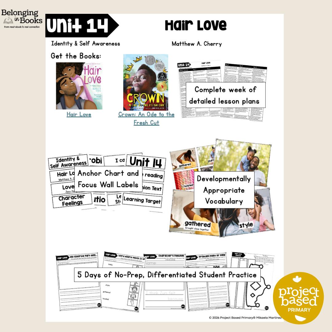 Hair Love Belonging in Books™ Reading Comprehension Week-Long Unit