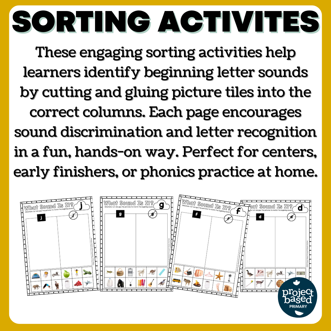 No Prep Beginning Letter Sound or No Sound Sort