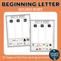 NO PREP Beginning Sound Sort