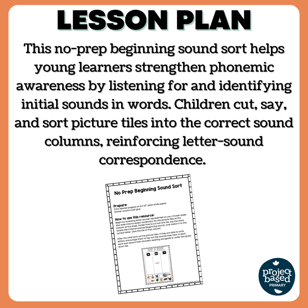 NO PREP Beginning Sound Sort