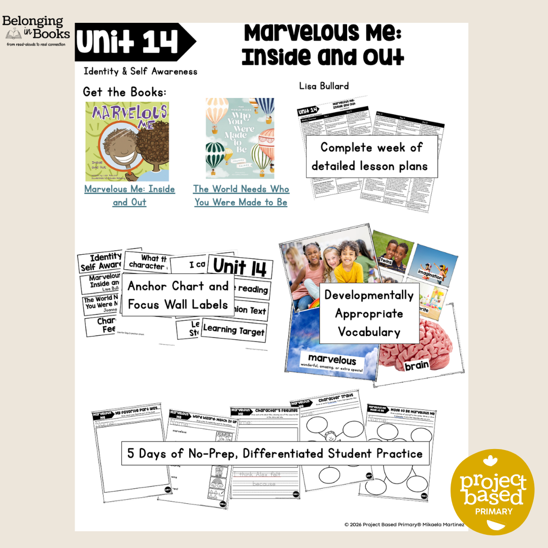 Marvelous Me Belonging in Books™ Reading Comprehension Week-Long Unit