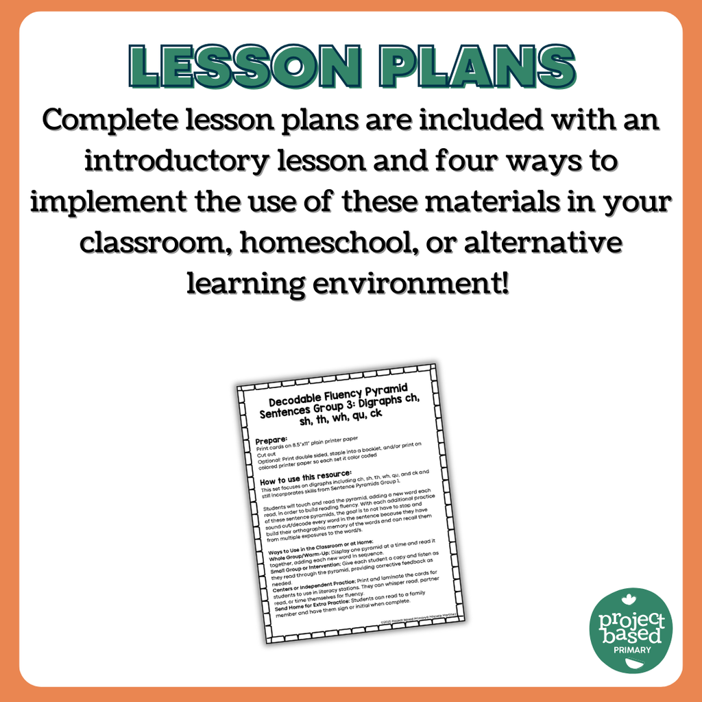 Decodable Sentence Fluency Pyramids Set 3 Digraphs