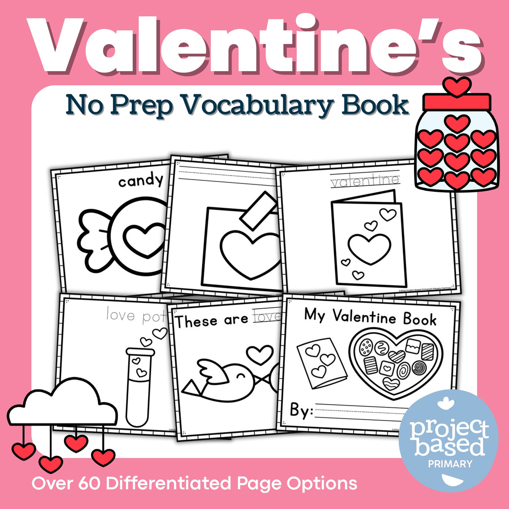 Valentine's Day Vocabulary Books No-Prep and Differentiated