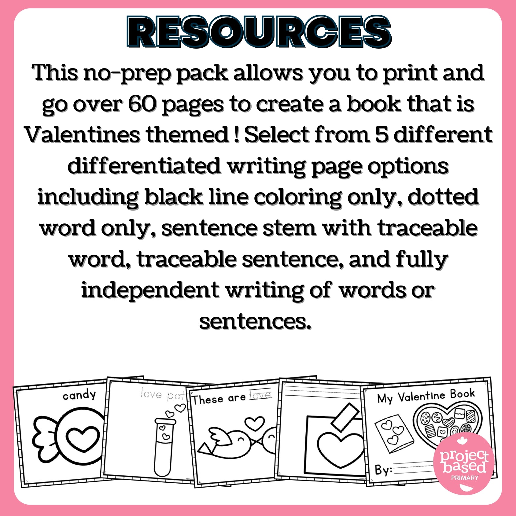 Valentine's Day Vocabulary Books No-Prep and Differentiated