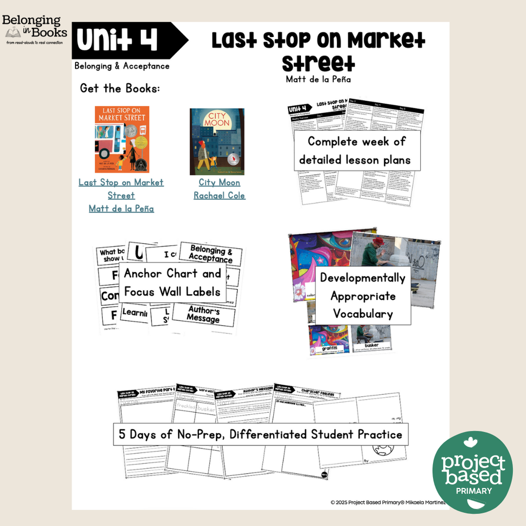 Last Stop on Market Street Belonging in Books™ Reading Comprehension Week-Long Unit