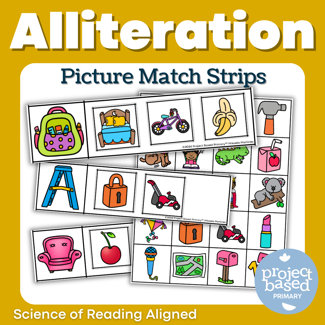 Alliteration Picture Match Strips Initial Phoneme/ Beginning Sound Match
