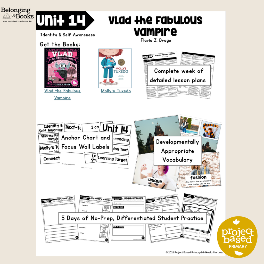 Vlad the Fabulous Vampire Belonging in Books™ Reading Comprehension Week-Long Unit
