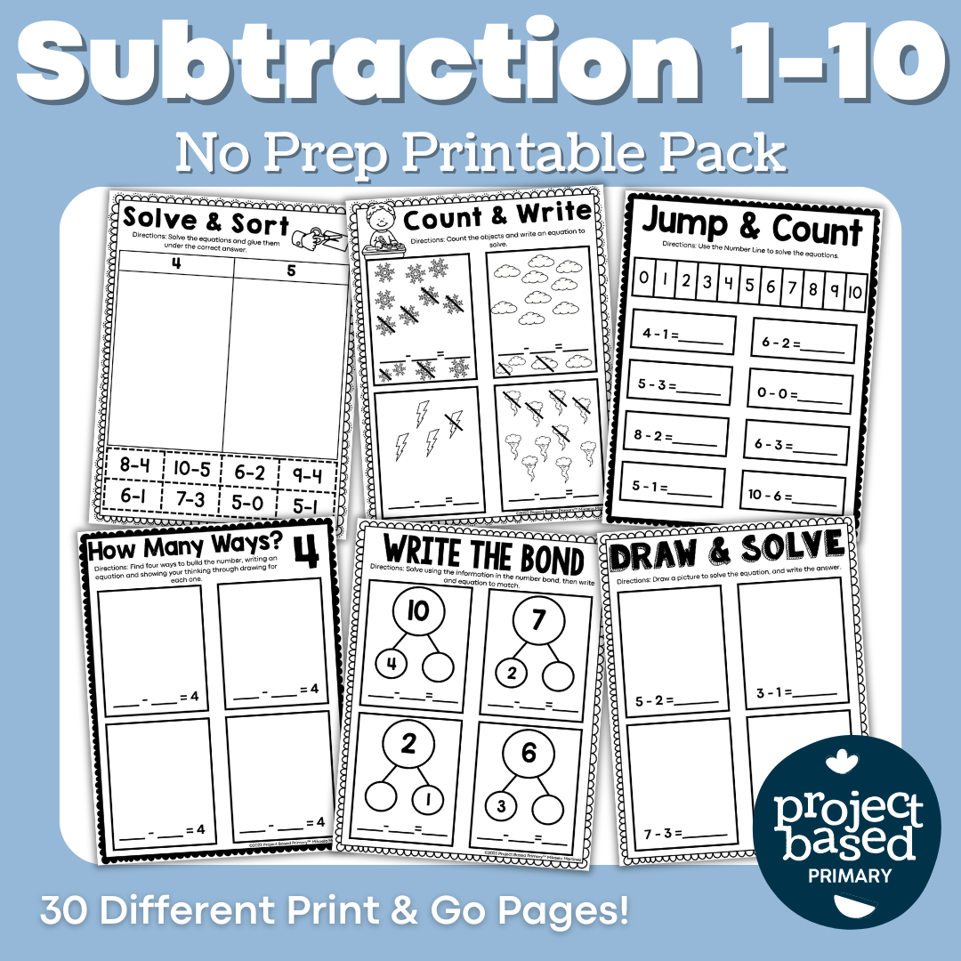Subtraction within 10 No Prep Pack