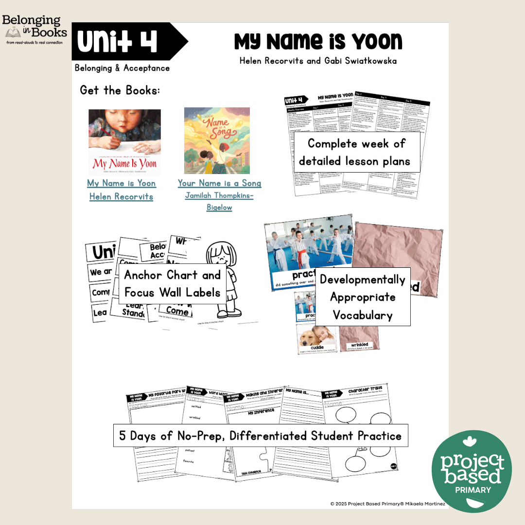 My Name is Yoon Belonging in Books™ Reading Comprehension Week-Long Unit