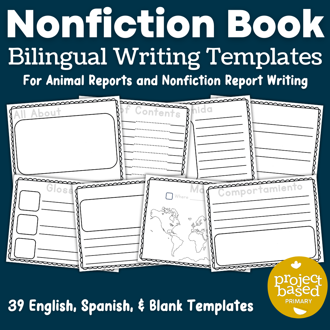 Nonfiction Book Templates | Animal Report | Bilingual English and Spanish
