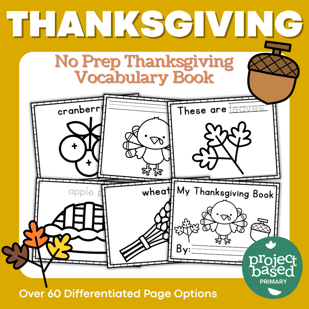 Thanksgiving Vocabulary Books No-Prep and Differentiated